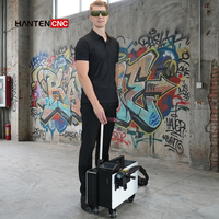 Machine de nettoyage au laser à fibre pulsée HANTENCNC, directement de l'usine, portable, pour l'élimination de la rouille, de la peinture et de l'oxyde sur les surfaces métalliques, en bois et en pierre