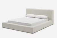 Lit de luxe design pour chambre à coucher, mobilier d'intérieur, lit double avec base en bois et tissu doux