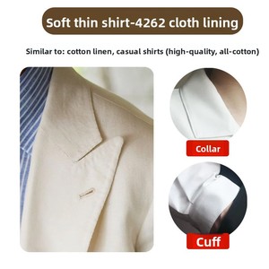 Entretela de tela 100% algodón suave y delgada para cuellos y puños de camisa, adhesivo de una sola cara, negro, blanco natural, blanqueado. - Product Image 4