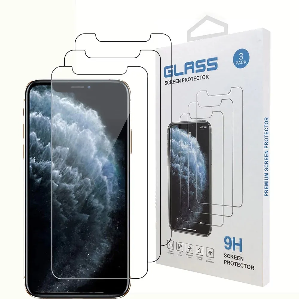 2.5D 3 חבילה נקה מזג זכוכית מסך מגן עבור iPhone 13 12 11 XS MAX XR 7/8 בתוספת טלפון מסך להגן על