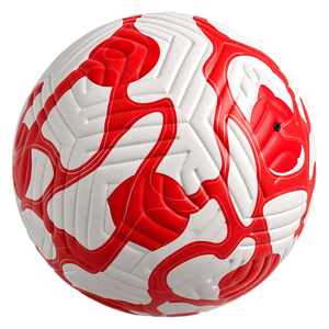 Ballon de football blanc et rouge à motifs, taille 5, durable, pour l'entraînement, emballé et gonflé - Product Image 3