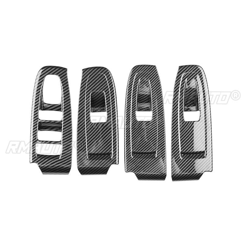 Garniture de couvercle d'interrupteur de fenêtre droite aspect fibre de carbone