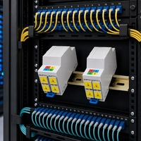 Kotak Terminal Serat Optik DIN Rail DTIO Industri 1 2 4 Port SC APC LC UPC G657A2 35mm untuk Pemasangan Kabinet Rak Pusat Data Jaringan