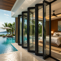 Portes pliantes en aluminium architectural sur mesure, systèmes de portes pliantes insonorisées haut de gamme pour les projets d'ingénierie