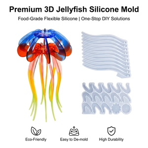 LEQU Moldes de Silicona 3D de Medusas, Divertidos y Alegres, Antiadherentes, Reutilizables, Kit de Moldes Flexibles para Resina y Decoración del Hogar - Product Image 2