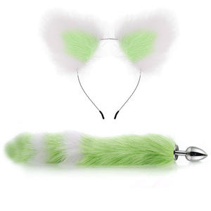 Eşek popo kuyruk Buttplug tilki Pigtail Anal Plug ve kulaklar erotik ürünler BDSM kedi kulaklar seks oyunu oyuncaklar çift yetişkinler için kadınlar erkekler - Product Image 4