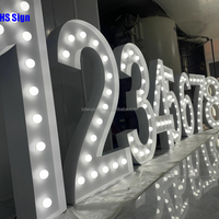 Hongsen Vente en gros de lettres et chiffres lumineux LED, lettres de marquee, décoration de mariage, grands chiffres de marquee 3ft 4ft 5ft