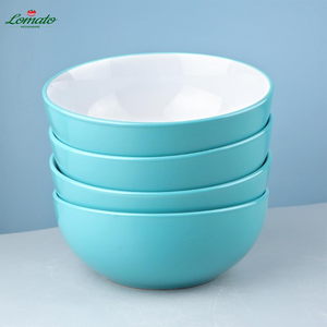 <span class=keywords><strong>Bol</strong></span> en céramique <span class=keywords><strong>bleu</strong></span> coloré de 7 pouces de Chine – Meilleur prix – Grands et petits bols à dessert pour fruits, pâtes, salades – Fabriqués à la main par les fabricants - Product Image 4