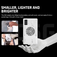 Lampes photographiques LED Zsyb style Instagram, mini format, couleurs blanc, noir, rose, amovibles, 18650, 50 watts