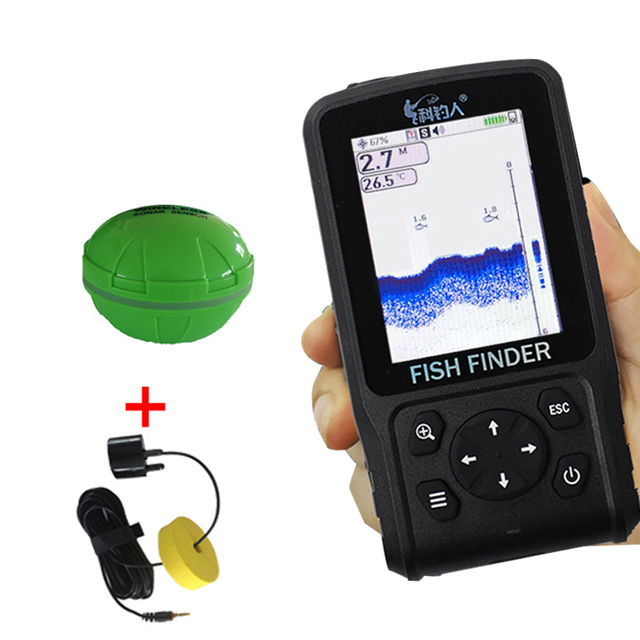 LUCKY Wire and Wireless Sonar for Fishing Echo Sounder Fishing Finder Portable Fish Finder