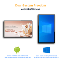 Pantalla LCD de 49, 55 y 65 Pulgadas, Montada en Pared, para Publicidad Comercial, Señalización Digital Interactiva PACP, con CMS Gratuito para Interiores