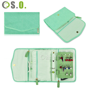 Multi Compartment <b>Foldable</b> Jewelry Roll Pouch Custom Print Supported Factory Bulk Supply For Vacation Carry And Jewellery Store - Product Image 5
