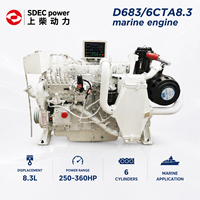 Moteur diesel marin complet SCDC SDEC D683ZLCA9B de remplacement pour 6CTA8.3 8.3L 360HP 2430 tr/min pour fabricant de catamarans, yachts et bateaux