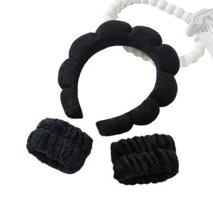 Ensemble de bandeaux en peluche doux en forme de nuage, mignons, pour le lavage du visage, le spa, le maquillage, accessoires de soin faits à la main, cadeau pour femmes - Product Image 5