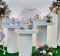 Décorations de fête de mariage, présentoir de gâteaux de dessert, table ronde blanche, socles