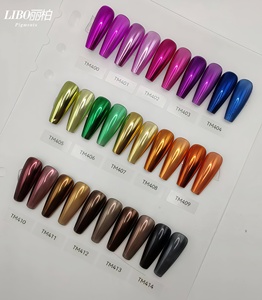 LIBO New Arrivals Mirror Chrome Nail Powder 15 Colors Metallic Mirror Effect Nail Pigment for Nail Art - Product Image 2