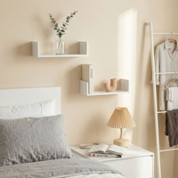 Étagère murale flottante en bois massif en forme de U, ensemble de 5 tailles, étagère murale flottante pour livres, étagères de rangement murales pour le salon