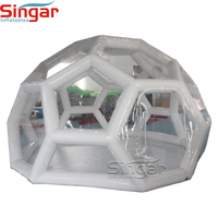 Nouvelle tente de football gonflable en PVC transparent, design en nid d'abeille, SINGAR SG-DT107, pompe à air électrique, couleurs personnalisables