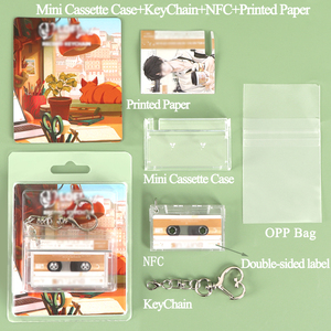 YUZMEI Llavero Personalizado con Mini Casete Impreso en Papel, Caja <span class=keywords><strong>de</strong></span> Mini CD NFC, Estuche <span class=keywords><strong>de</strong></span> Plástico para Casete, Llavero NFC - Product Image 4