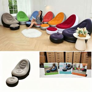Ultra Thick Pvc Portable Foldable Camping <b>Inflatable</b> <b>Sofa</b> Lounger for Beach Music Festival - Product Image 4