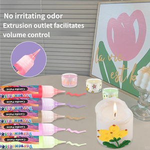 Kit de Stylos à Cire pour Bougies 24 Couleurs 30ML avec Boîte de Rangement – Kit de Décoration DIY pour Bougies pour les Saisons Festives et les Cérémonies de Baptême - Product Image 2