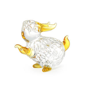 Figura de Conejo de Cristal Amarillo Hecha a Mano, Coleccionable, Arte Ecológico, Estatua de Animal del Zodiaco, Adorno de Primavera y Pascua, Regalo - Product Image 1