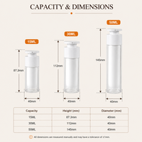 Flacon Airless Cosmétique en PP avec Bouchon Verrouillable 15ml/30ml/50ml, Flacon de Recharge Portable pour Lotion Couleur Personnalisée, Flacon Pompe avec Logo