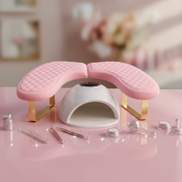 Repose-bras professionnel en forme de U en acier inoxydable double couche et cuir PU souple pour manucure, nail art, usage domestique et en salon