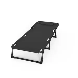 Adjustable OEM Lightweight Metal Portable Adjustable Height Foldable Outdoor Travel Folding Camping Cot Bed For Nap