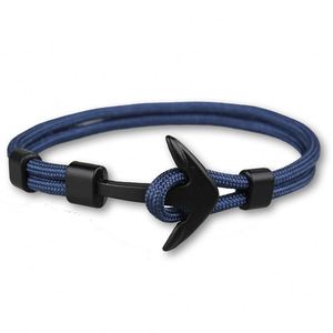 Pulsera de cuerda de nailon de moda con dijes de avión y ancla de barco para hombre, joyería tejida a mano - Product Image 6