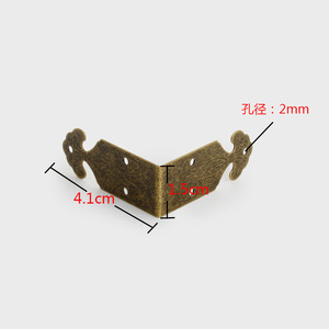 Soporte de esquina de hierro Jw con borde impreso, nuevo estilo chino para caja de regalo de madera, caja de joyería - Product Image 2