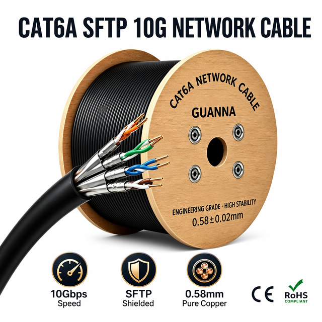 Source Factory Price Shielded 10Gbps High Speed SFTP FTP UTP CAT6A Network Cable Lan Cable for Data Center System