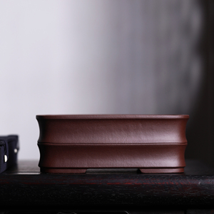 Pot à fleurs Zisha rectangulaire en forme de bac, fait main, en minerai original, pour la plantation de bonsaï - Product Image 1