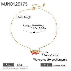 Collana Showfay con <span class=keywords><strong>Ali</strong></span> d'Angelo in Acciaio Inossidabile Placcato Oro 18K, Antiossidante e Impermeabile - Product Image 4