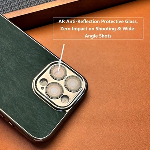 Business Electroplating Magnetic PU Leather Phone Case for iPhone 18 14 15 16 17 Pro Max With HD Lens <b>Film</b> Protective Back Cover - Product Image 5