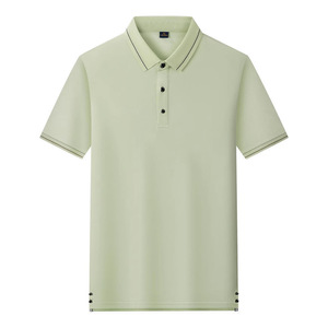 เสื้อโปโล สีพื้น ผ้าใยโพลีเอสเตอร์ แต่งขอบตัดกัน ใส่ได้ทุกวัน แขนสั้น - Product Image 3