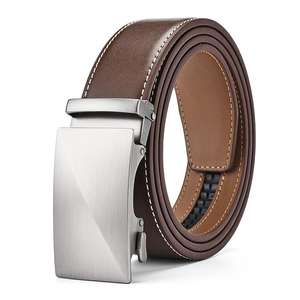 Ceinture en cuir véritable européenne et américaine en gros, ceinture en cuir pour homme avec boucle automatique en alliage - Product Image 1