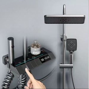 Set Doccia Completo Intelligente con Display Digitale Grigio Canna di Fucile, Soffione Pressurizzato e Rubinetteria da Bagno <span class=keywords><strong>a</strong></span> Getto Morbido per Condizioni Igieniche - Product Image 1