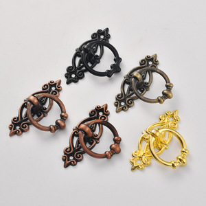 Antique Style Ring Furniture Handle Zinc Alloy Drawer Cabinet Hardware Traditional Design Surface Mounted Single Hole - Product Image 1