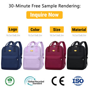 Zaino Grande Bancroft Personalizzato OEM per Donna, Leggero, <span class=keywords><strong>con</strong></span> Chiusura a Cerniera, Fodera in Cotone Organico, Design Ergonomico per Schiena e Spalle, Produttore all'Ingrosso - Product Image 6