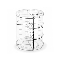 Étagère de présentation de cosmétiques rotative à plusieurs niveaux en acrylique transparent, imperméable et anti-poussière, pour pinceaux et flacons de maquillage