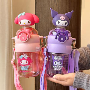 Botella de agua infantil Zuo Mu Sanrio Kuromi sin BPA con pajita para la escuela y uso al aire libre - Product Image 5