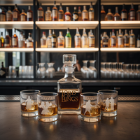 Juego de Regalo de Decantador de Whisky de Cristal con Logotipo Personalizado, con Vasos de Whisky para Bodas, Aniversarios y Promociones