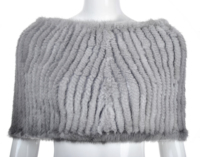 YR714 Frauen Hand gestrickt Echt Nerz Fell Cape Elastic Snood Schal One Size Sex Brust Wrap 3 Wege