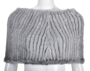 YR714 femmes tricot à la main véritable fourrure de vison Cape élastique Snood écharpe taille unique sexe poitrine Wrap 3 façons - Product Image 6