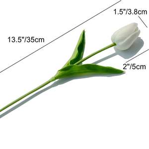 Tulipe Artificielle Blanche Fleurs En Soie 13.5 "PU Toile De Fond Pour La Maison <span class=keywords><strong>Cuisine</strong></span> Mariage Décorations De Noël A507 Bouquet Arrivée En Vrac - Product Image 5