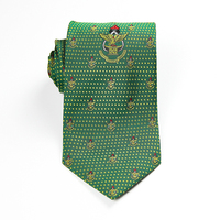 Corbata de Seda y Poliéster Formal Hecha a Mano con Diseño de Estampado y Logotipo Personalizado para Hombre