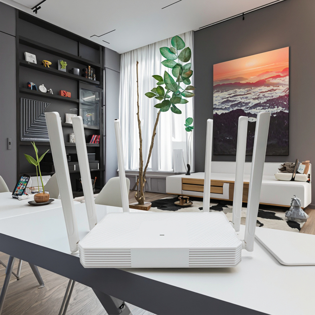 New Arrival WiFi 7 Dual Band 2.4G 5G Wireless Router with 1GE WAN + 3GE LAN Ports 128MB + 512MB ONT XPON ONU