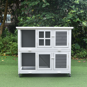 D51-366 usine directe deux étages en bois lapin clapier lapin <span class=keywords><strong>Cage</strong></span> avec roues maison de <span class=keywords><strong>cochon</strong></span> <span class=keywords><strong>d</strong></span>'<span class=keywords><strong>inde</strong></span> étanche pas de plateau de fuite - Product Image 1