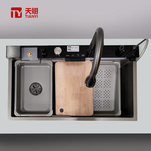 Wastafel dapur pintar, wastafel dapur pintar tampilan Digital LED pintar baja antikarat Modern multifungsi - Product Image 3